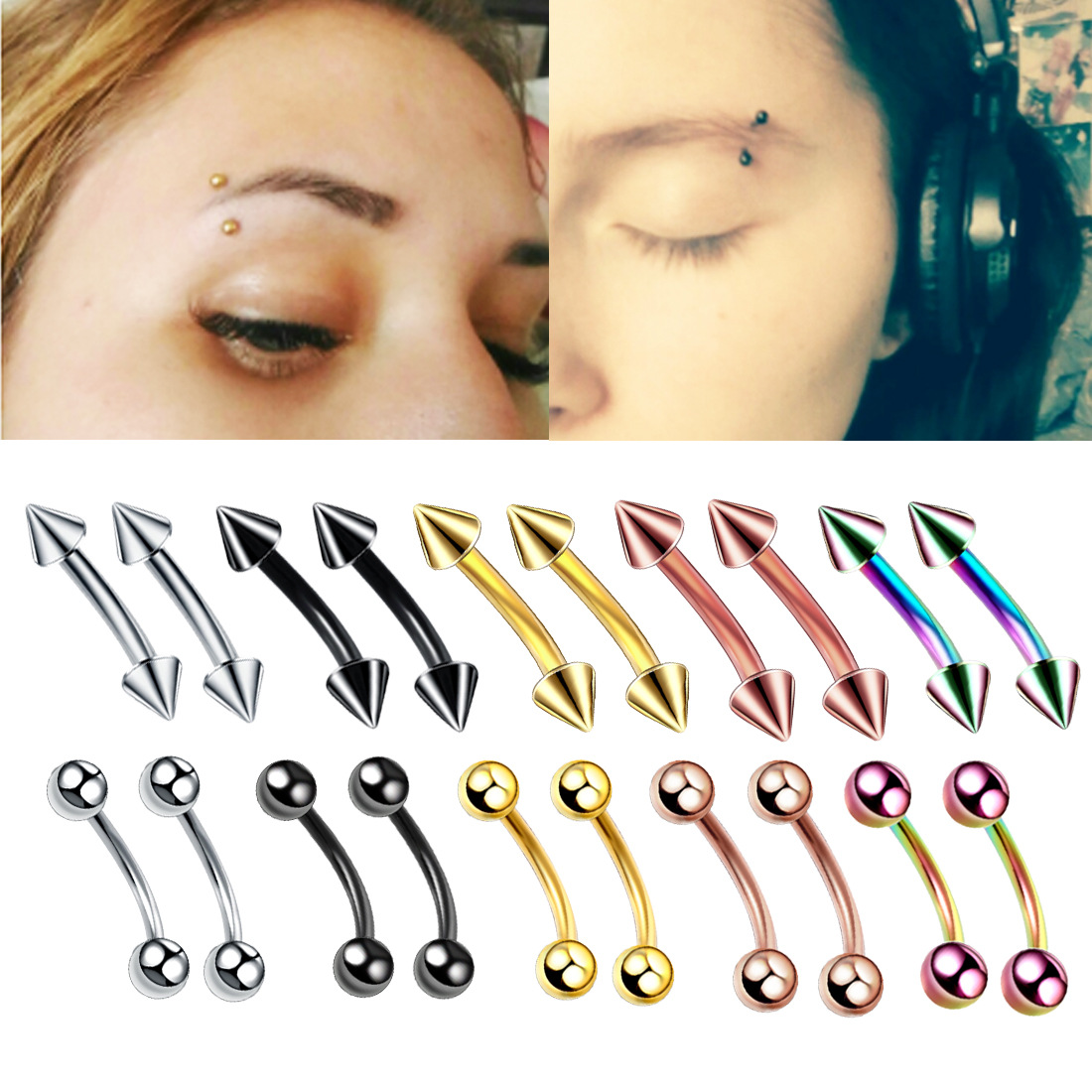 Aço Sobrancelha Banana Piercin - Rook Curved Barbell avaliação e preço