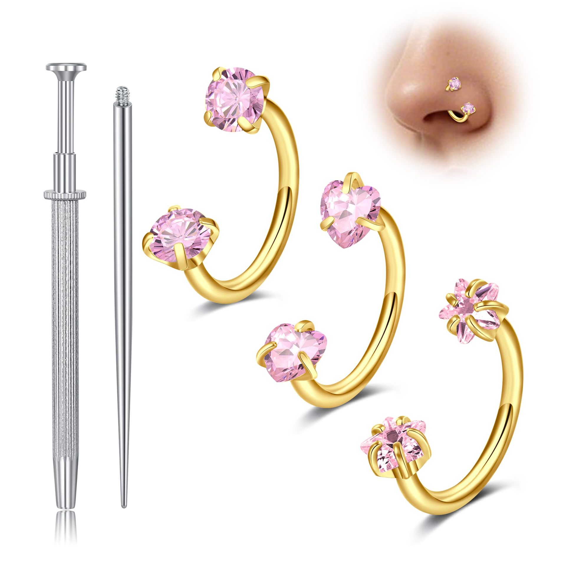 Piercings de Nariz em Ferradur - Body Jewelry Changing Kit avaliação e preço