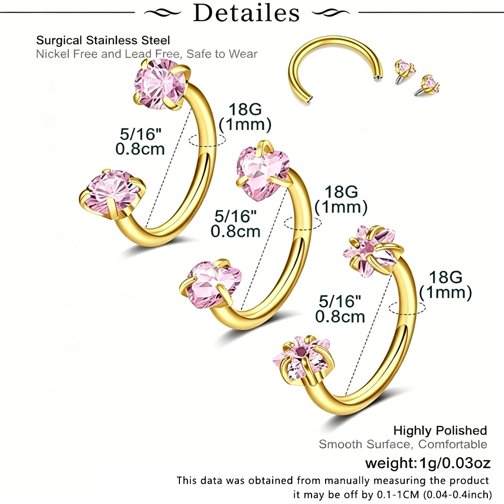 Piercings de Nariz em Ferradur - Body Jewelry Changing Kit avaliação e preço