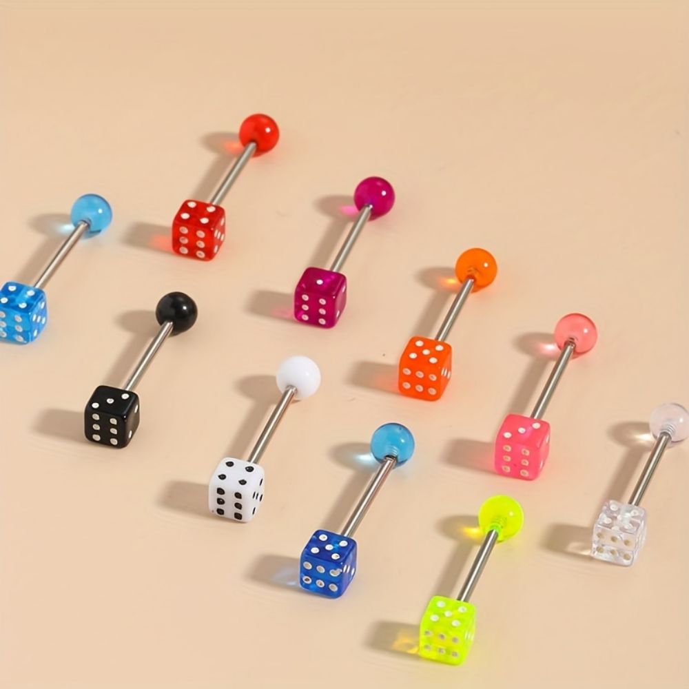 10 pcs Tongue Nails Set Multic - Body Jewelry Changing Kit avaliação e preço