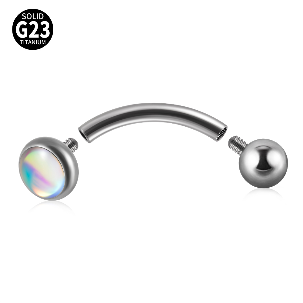 1 peça g23 titânio 16g flash g - Rook Curved Barbell avaliação e preço