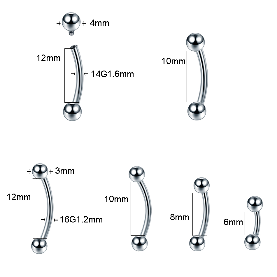 10 pçs/lote g23 titânio sobran - Rook Curved Barbell avaliação e preço