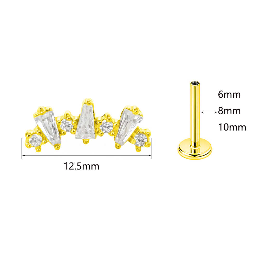 Interno rosca Cubic Zirconia L - Tragus Flat Back avaliação e preço