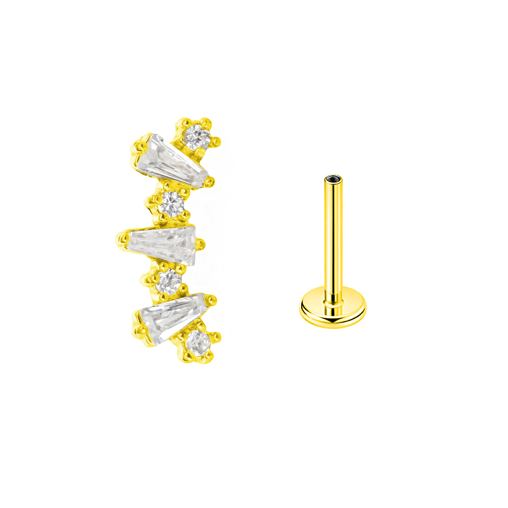 Interno rosca Cubic Zirconia L - Tragus Flat Back avaliação e preço