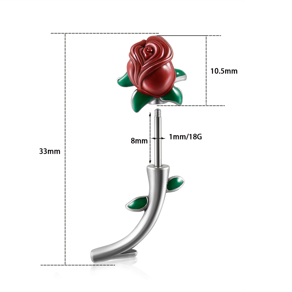 Aço Cirúrgico Rosa Vermelha Fl - Rook Curved Barbell avaliação e preço