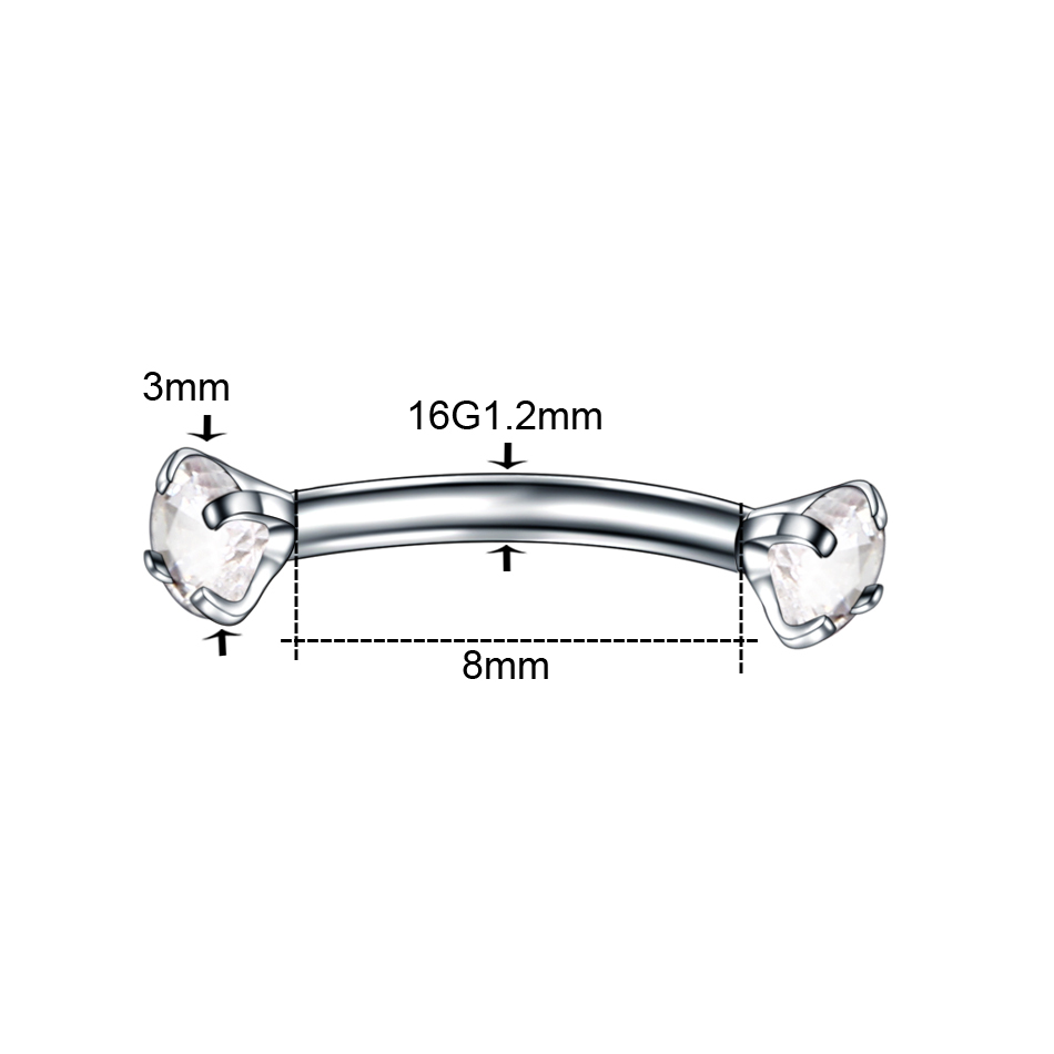 1 peça piercing de barra curva - Rook Curved Barbell avaliação e preço