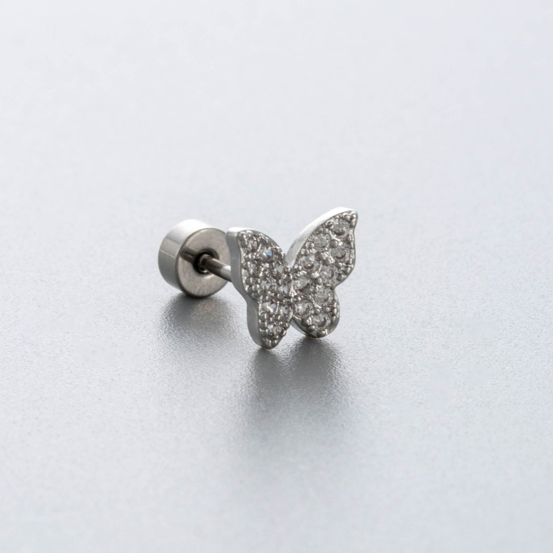 Brincos de Titânio G23 com Zir - Tragus Flat Back avaliação e preço