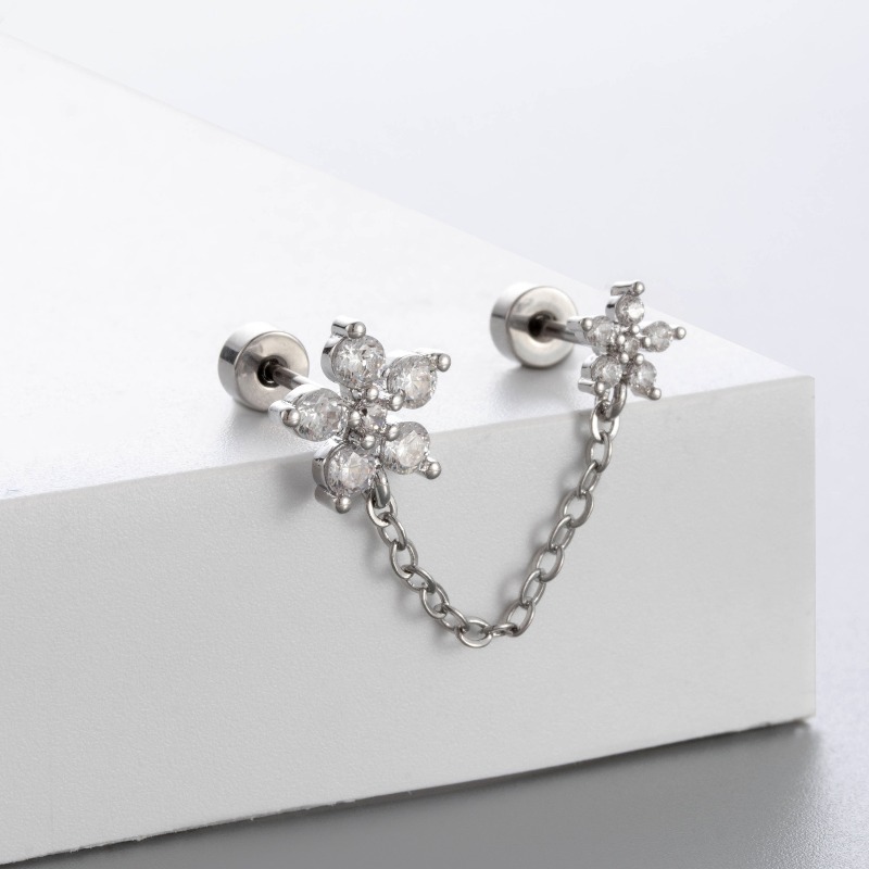 Brincos de Titânio G23 com Zir - Tragus Flat Back avaliação e preço