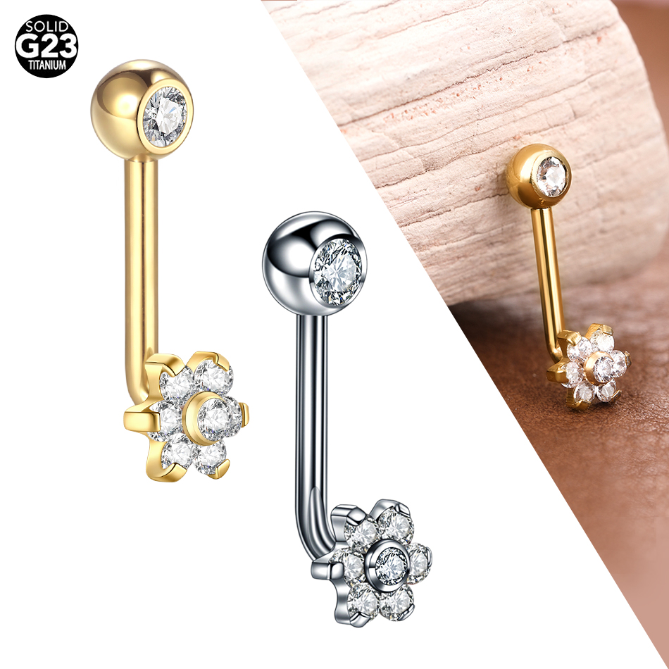 1/5 pçs titânio cz cristal flo - Body Jewelry Vch avaliação e preço