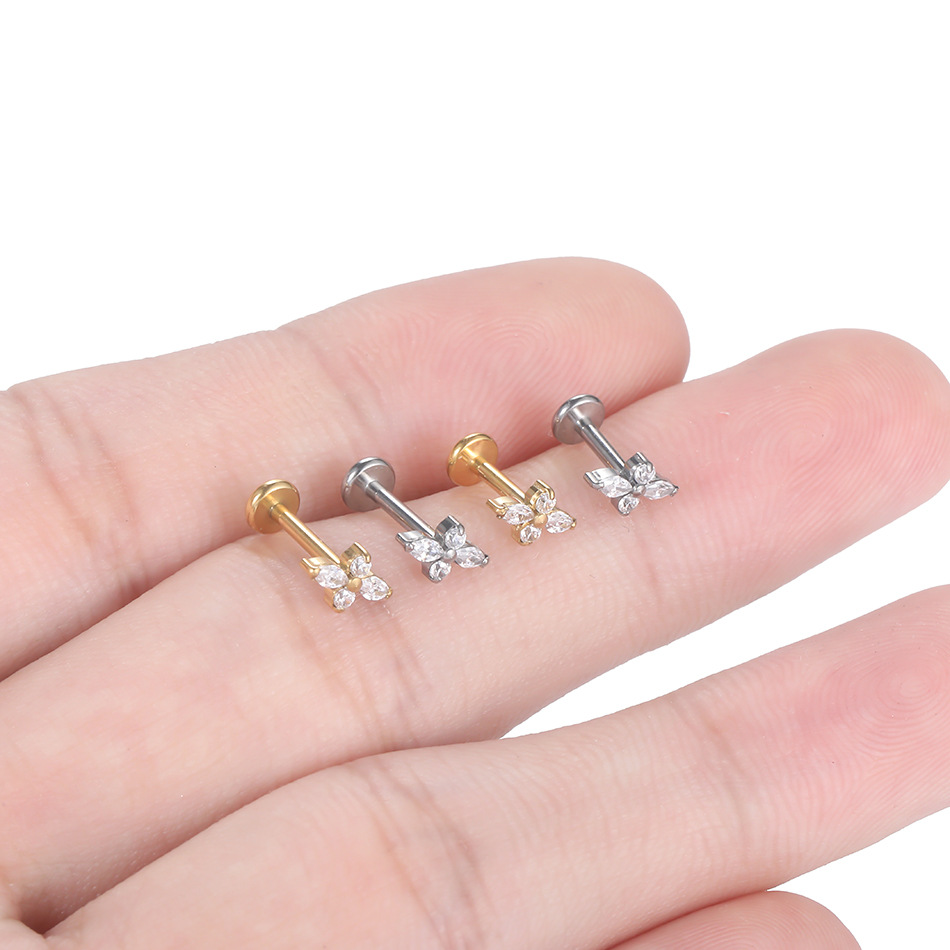 1PC Piercing Labret de Titânio - Tragus Flat Back avaliação e preço