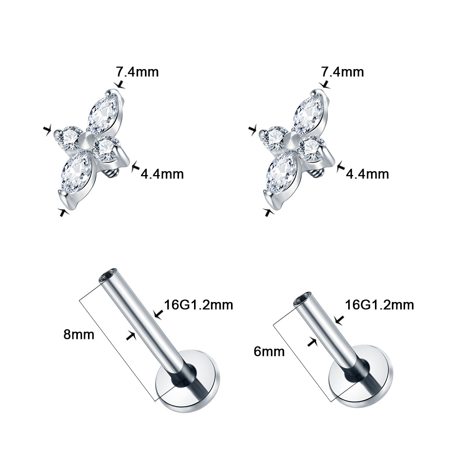 1PC Piercing Labret de Titânio - Tragus Flat Back avaliação e preço