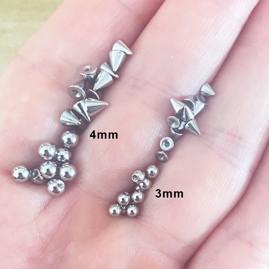 100 peças 16g 3mm 4mm substitu - Body Jewelry Replacement Ball avaliação e preço