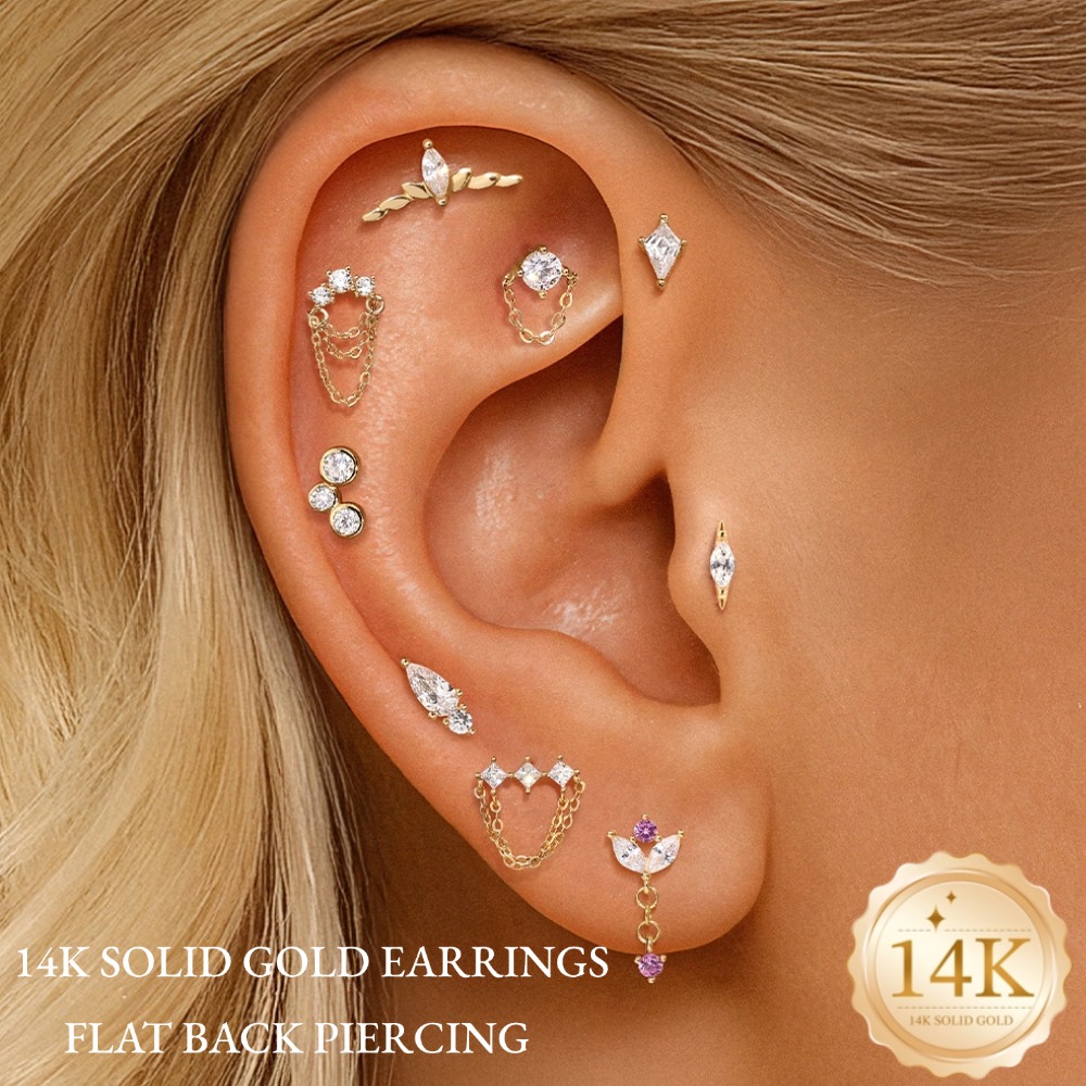 Brinco de Ouro Sólido 14K DIeS - Tragus Flat Back avaliação e preço