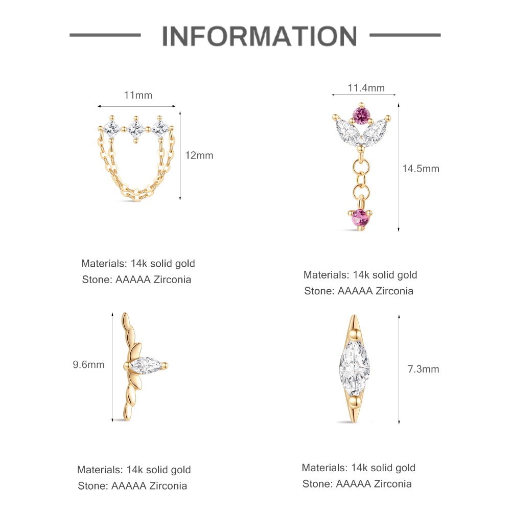 Brinco de Ouro Sólido 14K DIeS - Tragus Flat Back avaliação e preço