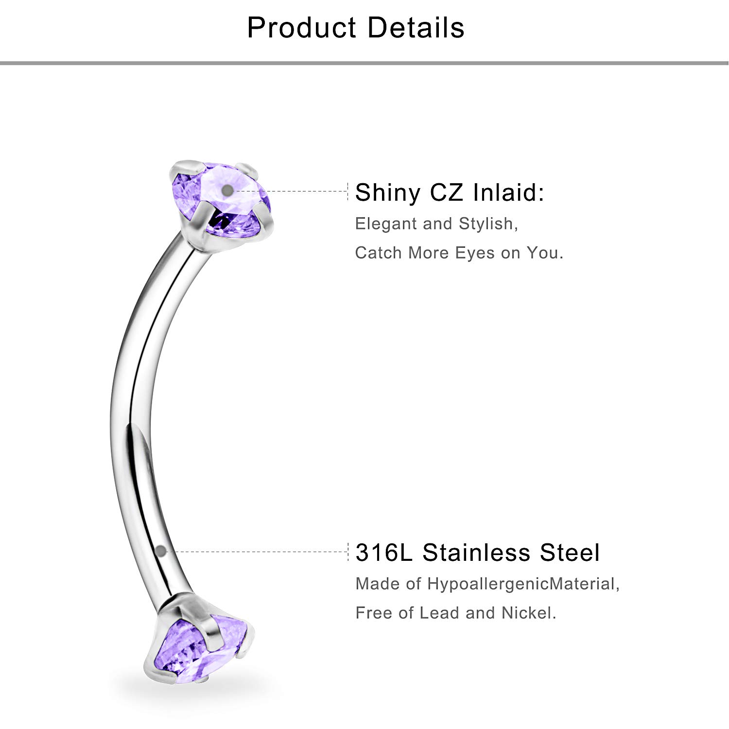Anéis de perfuração de sobranc - Rook Curved Barbell avaliação e preço