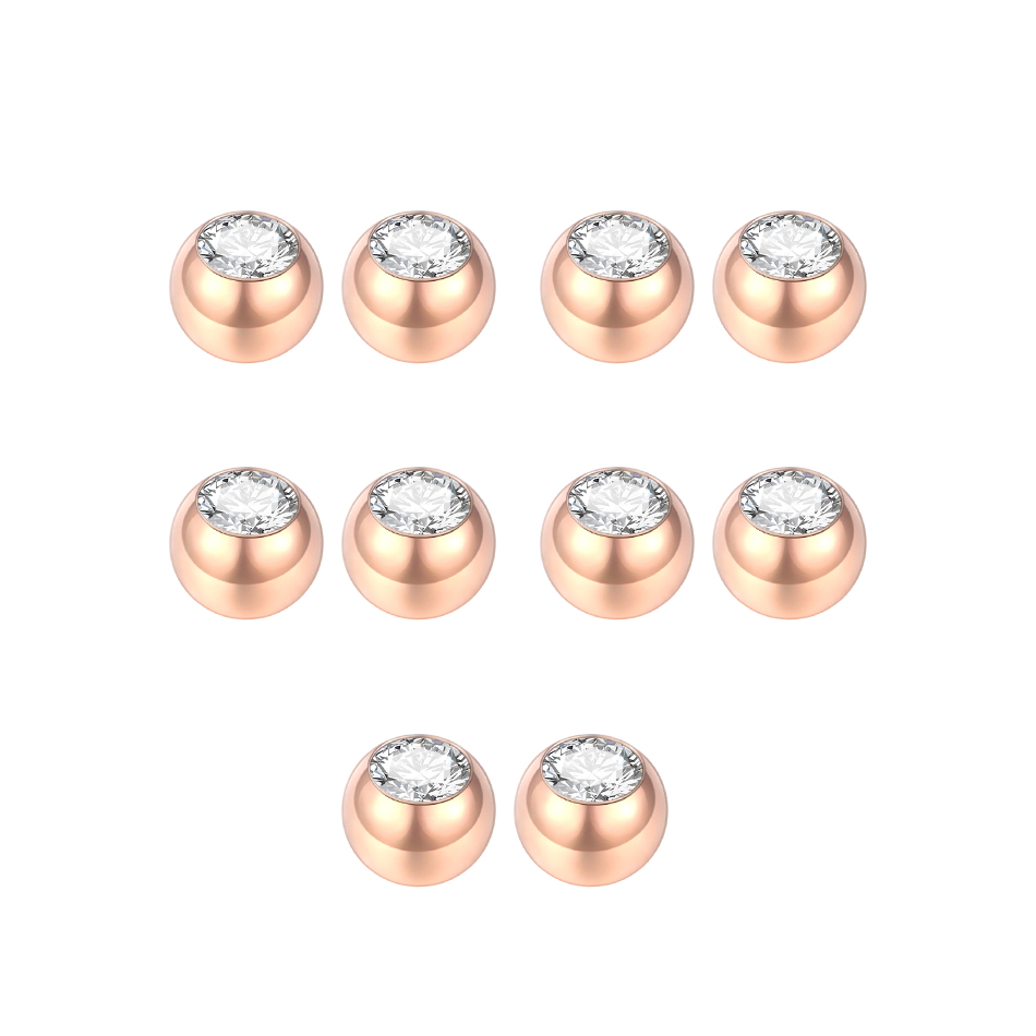 10 pçs aço piercing bolas cz g - Body Jewelry Replacement Ball avaliação e preço