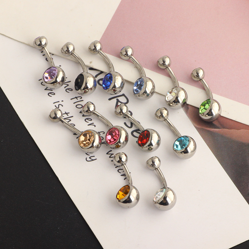 G23 titânio duplo gem belly bu - Body Piercing Quality Jewelry avaliação e preço