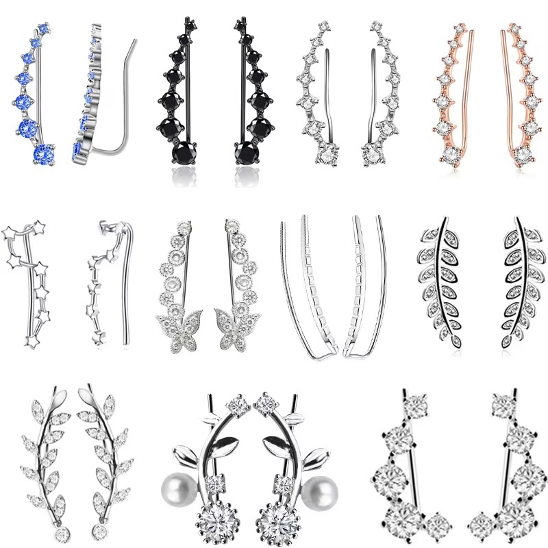 Cubic Zirconia Ear Crawlers pa - Body Piercing Quality Jewelry avaliação e preço