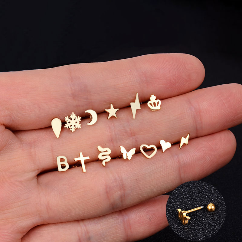 Mini brincos de aço inoxidável - Tragus Flat Back avaliação e preço