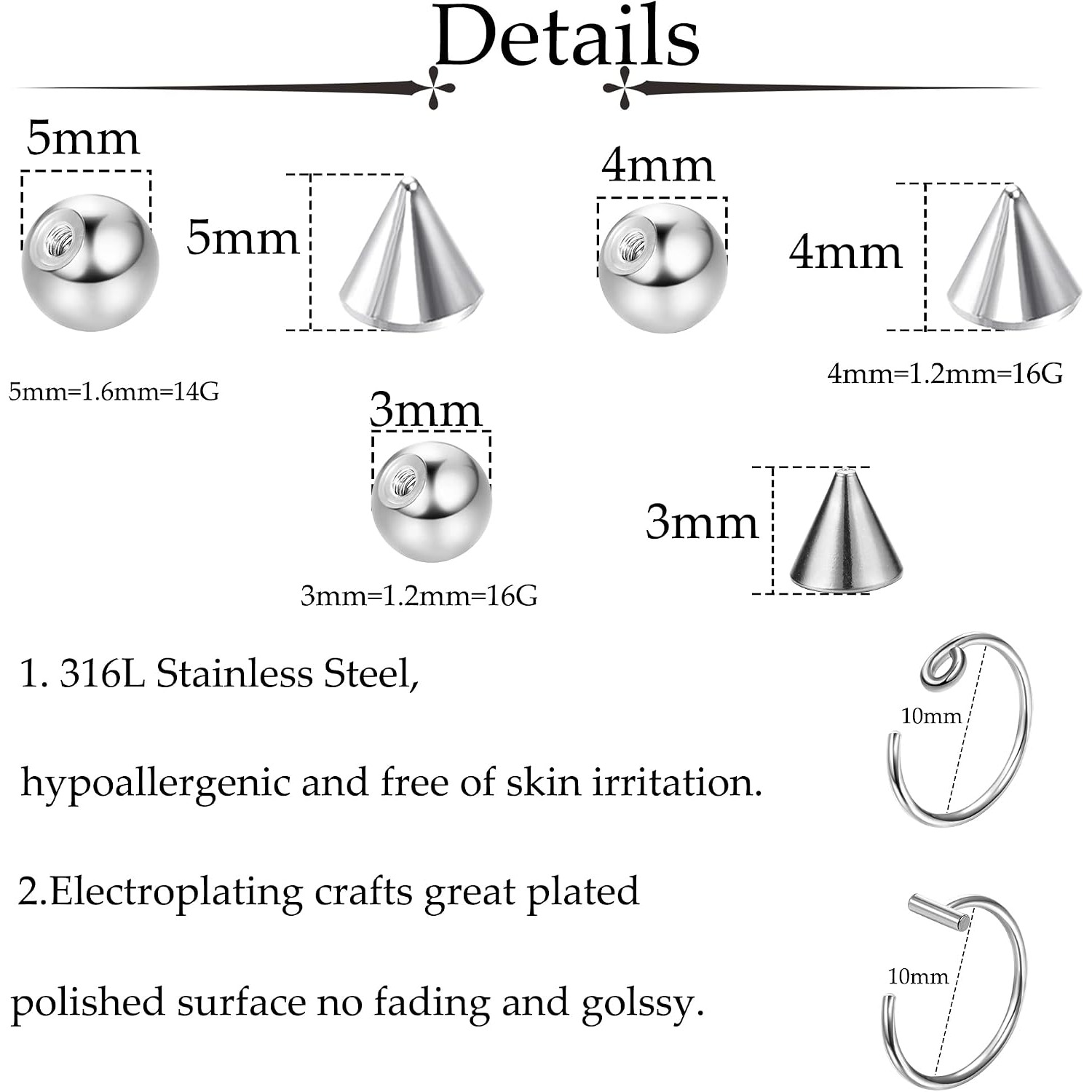 Drperfect Anéis de Sobrancelha - Body Jewelry Replacement Ball avaliação e preço